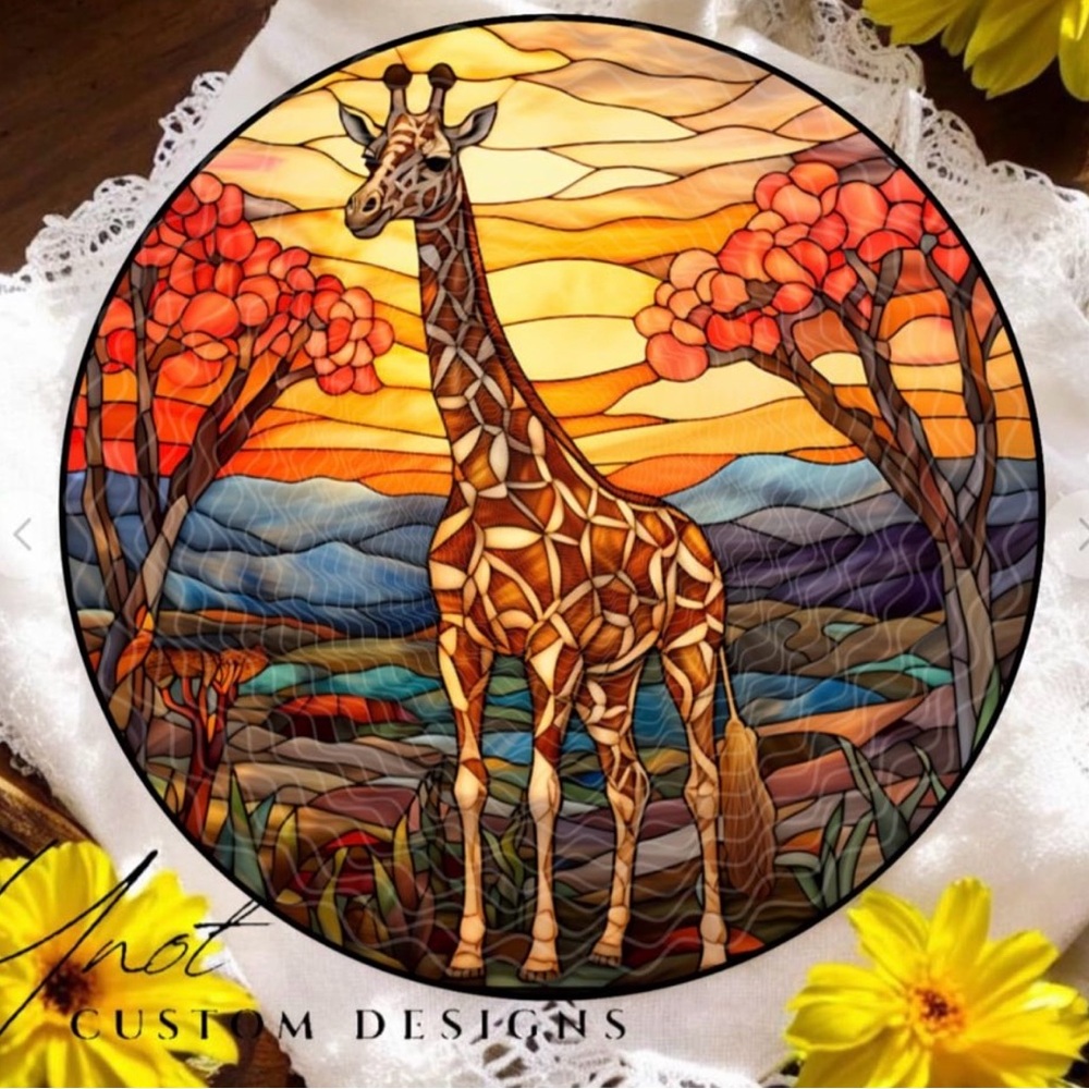 Giraffe 11.8" Glass Cutting Board